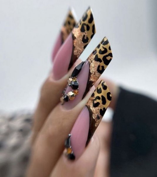  طرح ناخن پلنگی طلایی