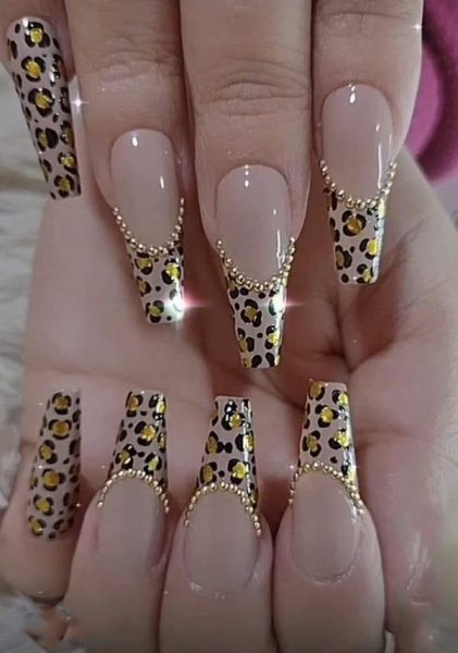  طرح ناخن پلنگی طلایی