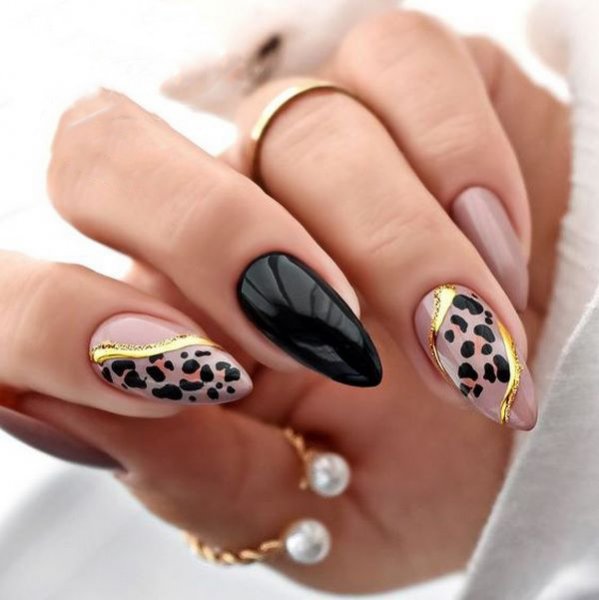  طرح ناخن پلنگی طلایی