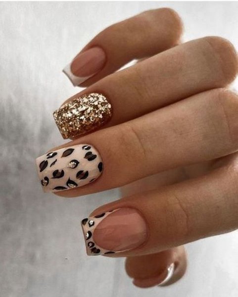  طرح ناخن پلنگی طلایی