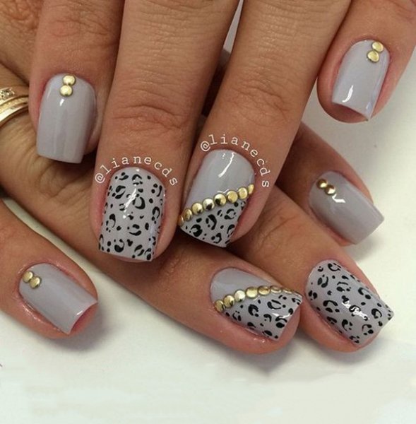  طرح ناخن پلنگی طوسی