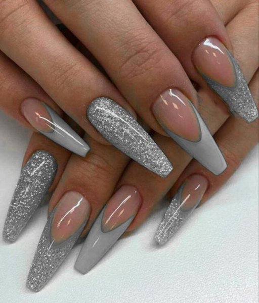  طرح ناخن پلنگی طوسی