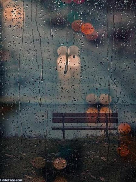  عکس باران روی شیشه ماشین در شب