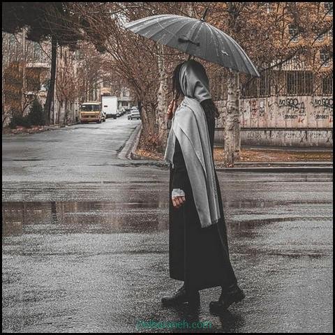  عکس دختر در باران برای پروفایل