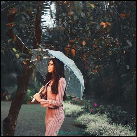  عکس دختر در باران برای پروفایل
