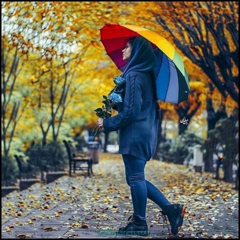  عکس دختر در باران برای پروفایل