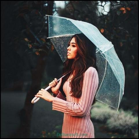  عکس دختر در باران برای پروفایل