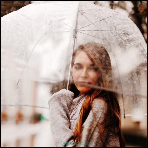  عکس دختر در باران برای پروفایل