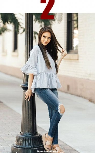  ژست عکاسی دخترانه ایستاده