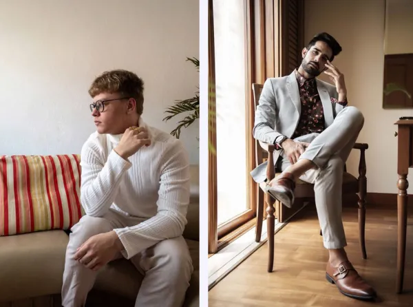  ژست عکاسی دخترانه ایستاده در خانه