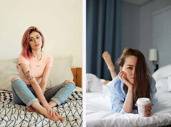  ژست عکاسی دخترانه ایستاده در خانه