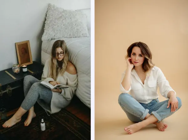  ژست عکاسی دخترانه ایستاده در خانه