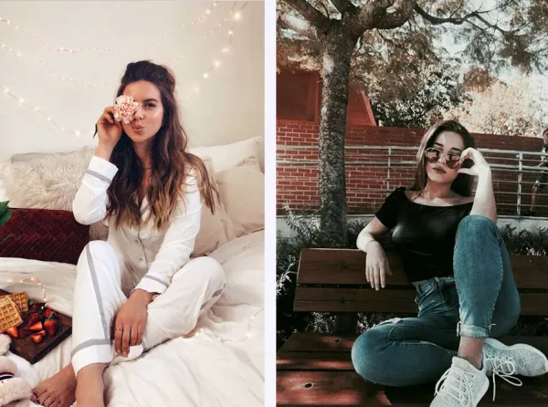  ژست عکاسی دخترانه ایستاده در خانه