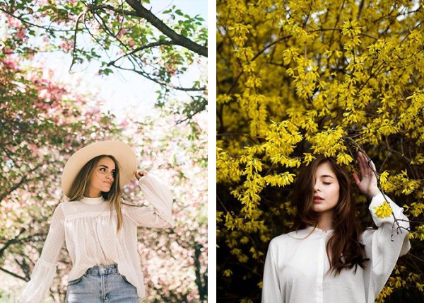  ژست عکاسی در طبیعت بهار