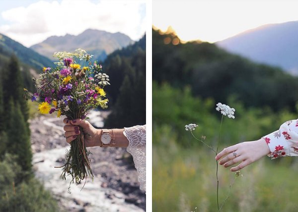  ژست عکاسی در طبیعت بهار