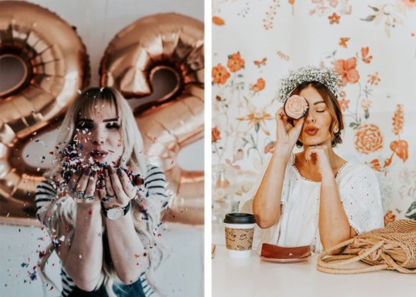  ژست عکاسی دخترانه در خانه برای تولد