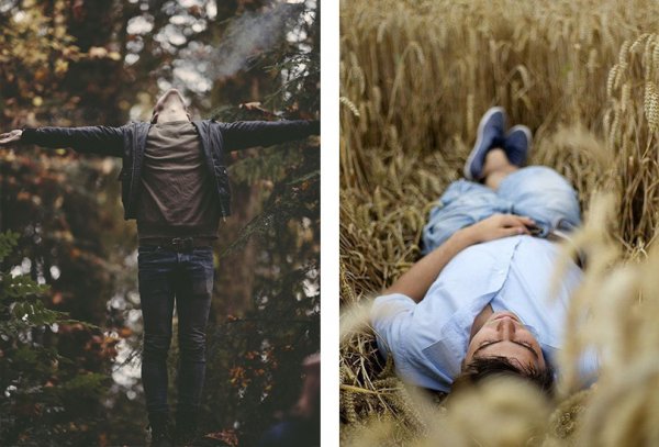  ژست عکاسی در طبیعت پسرانه