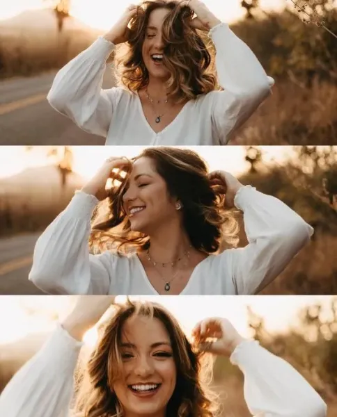 ژست عکاسی در طبیعت دخترانه