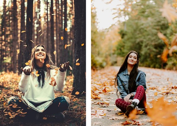  ژست عکاسی در جنگل دخترانه