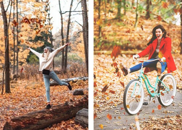  ژست عکاسی در جنگل دخترانه