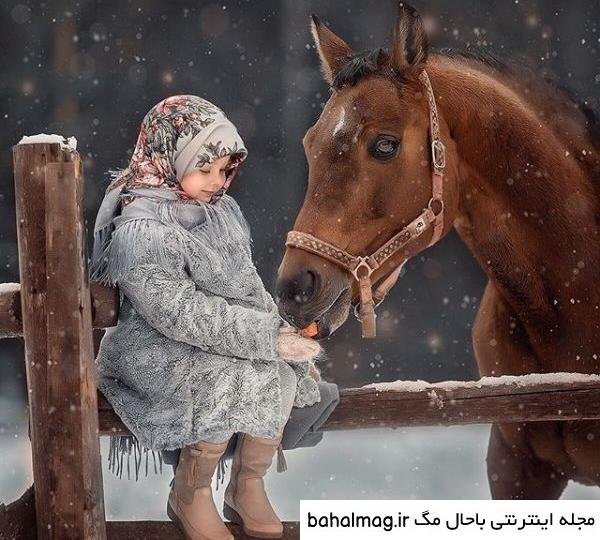 عکس دختر با اسب برای پروفایل