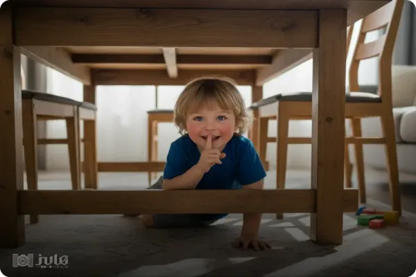  ژست عکس کودک در منزل