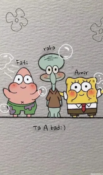  عکس پروفایل باب اسفنجی و پاتریک سیاه و سفید