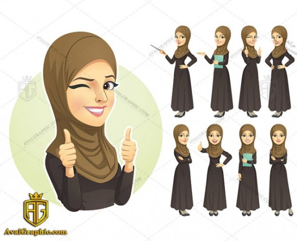  عکس کارتونی معلم با حجاب برای پروفایل