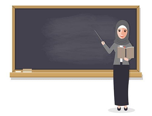 عکس معلم در حال تدریس با حجاب