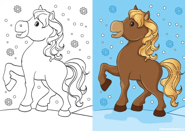  عکس کارتونی اسب آبی