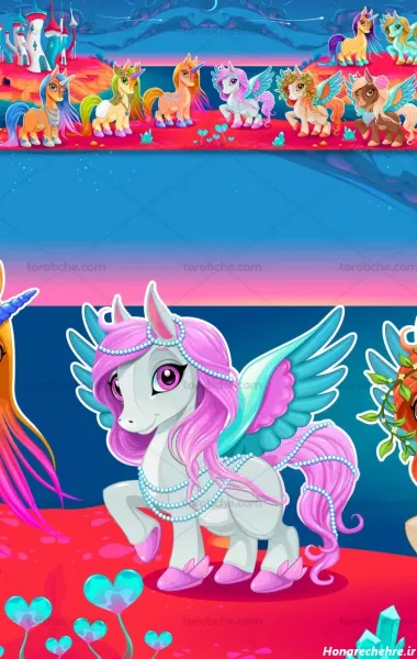  عکس کارتونی اسب آبی