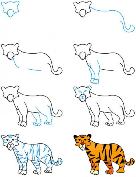  عکس نقاشی ببر کودکانه