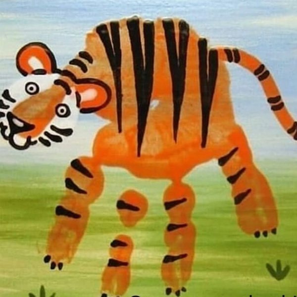  عکس نقاشی ببر کودکانه
