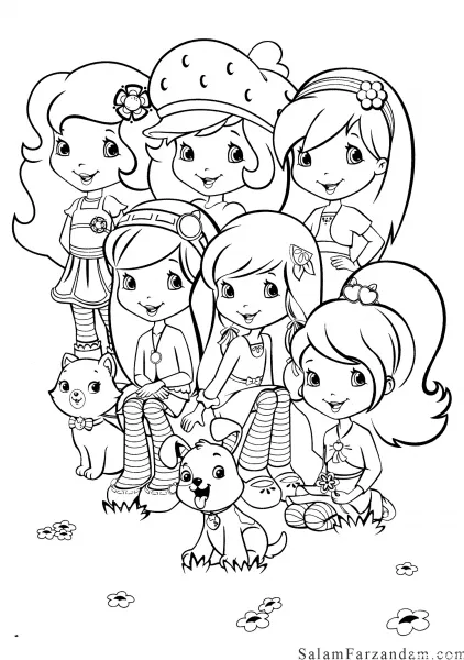  عکس دختر توت فرنگی برای نقاشی