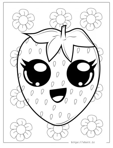  عکس دختر توت فرنگی برای نقاشی