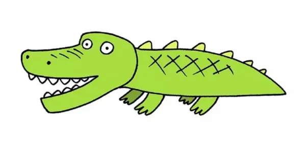 نقاشی تمساح ساده و آسان