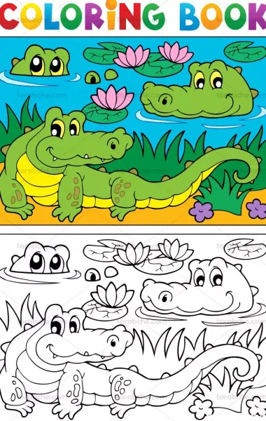 نقاشی تمساح ساده و آسان