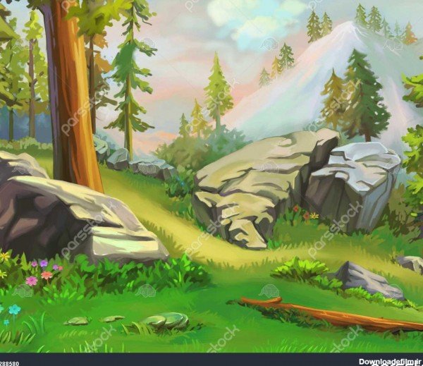  عکس کارتونی جنگل سبز
