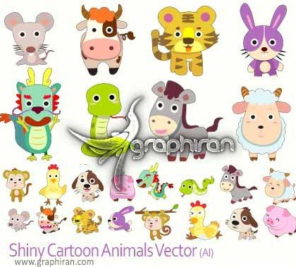 عکس حیوانات کارتونی بامزه