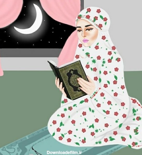 عکس نماز خواندن دختر فانتزی