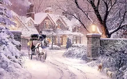 پس زمینه کریسمس برفی