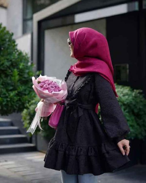  عکس پروفایل دختر با حجاب با گل