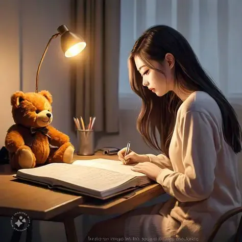  عکس دختر تنها در حال نوشتن