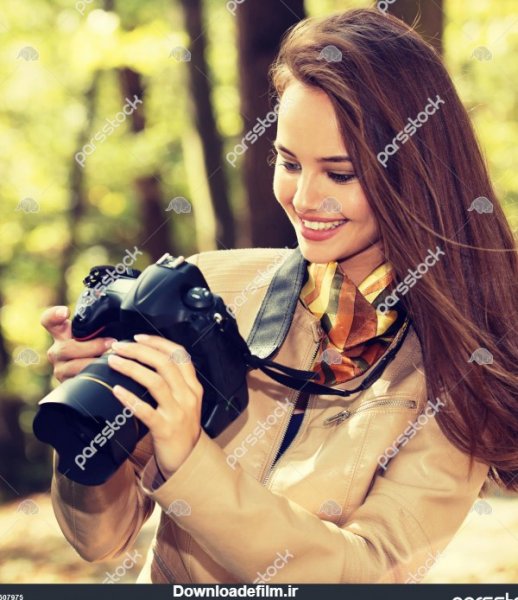  عکس دختر با دوربین عکاسی