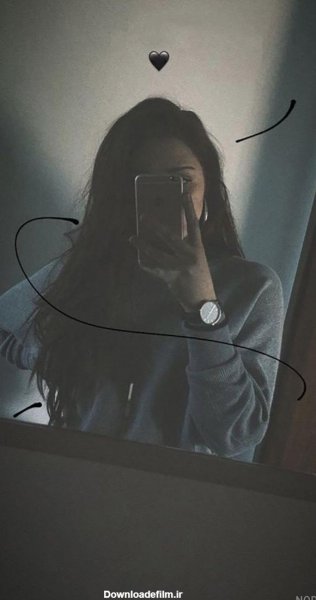  پروفایل دختر جلوی آینه