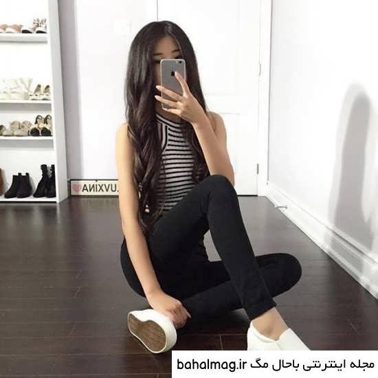 ژست عکس جلو اینه دخترانه