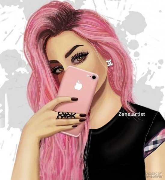  عکس دختر با گوشی فانتزی