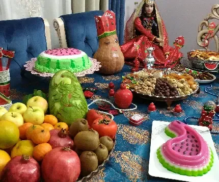  عکس سفره ی شب یلدا سنتی