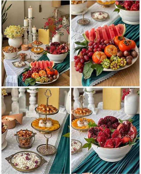  عکس میز یلدایی عروس