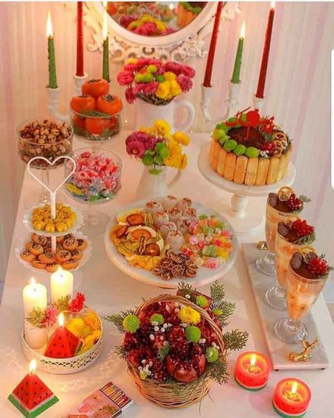  عکس میز یلدایی عروس
